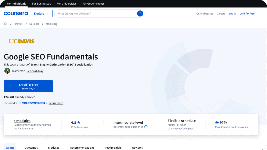 Google SEO Fundamentals (UC Davis)