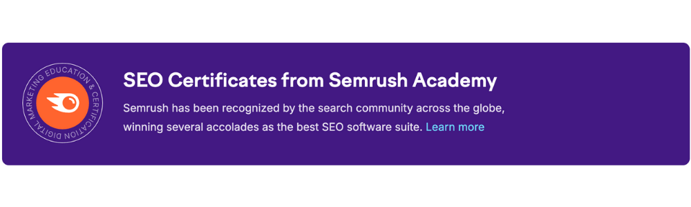 SEMRUSH Certificates