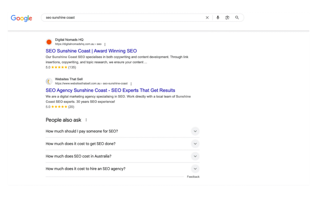 SERP Organic Listings